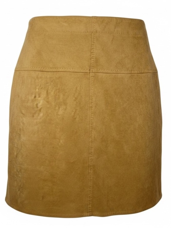 Sophie Max Dresses & Skirts - Sophie Max Vegan Suede Tan Camel Mini Skirt Stretch Womens Size Large